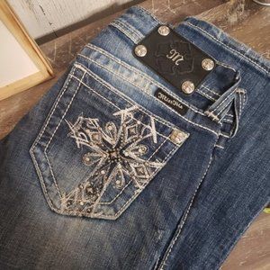 Miss Me Bling Jeans Cross Embellishment Sz: 26
